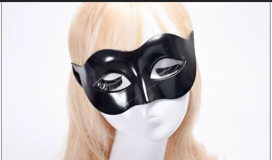 Новинка, 10 шт./лот,, Маскарад на Хэллоуин, красивый окрашенный шар для макияжа, маска лисы на половину лица - Цвет: black