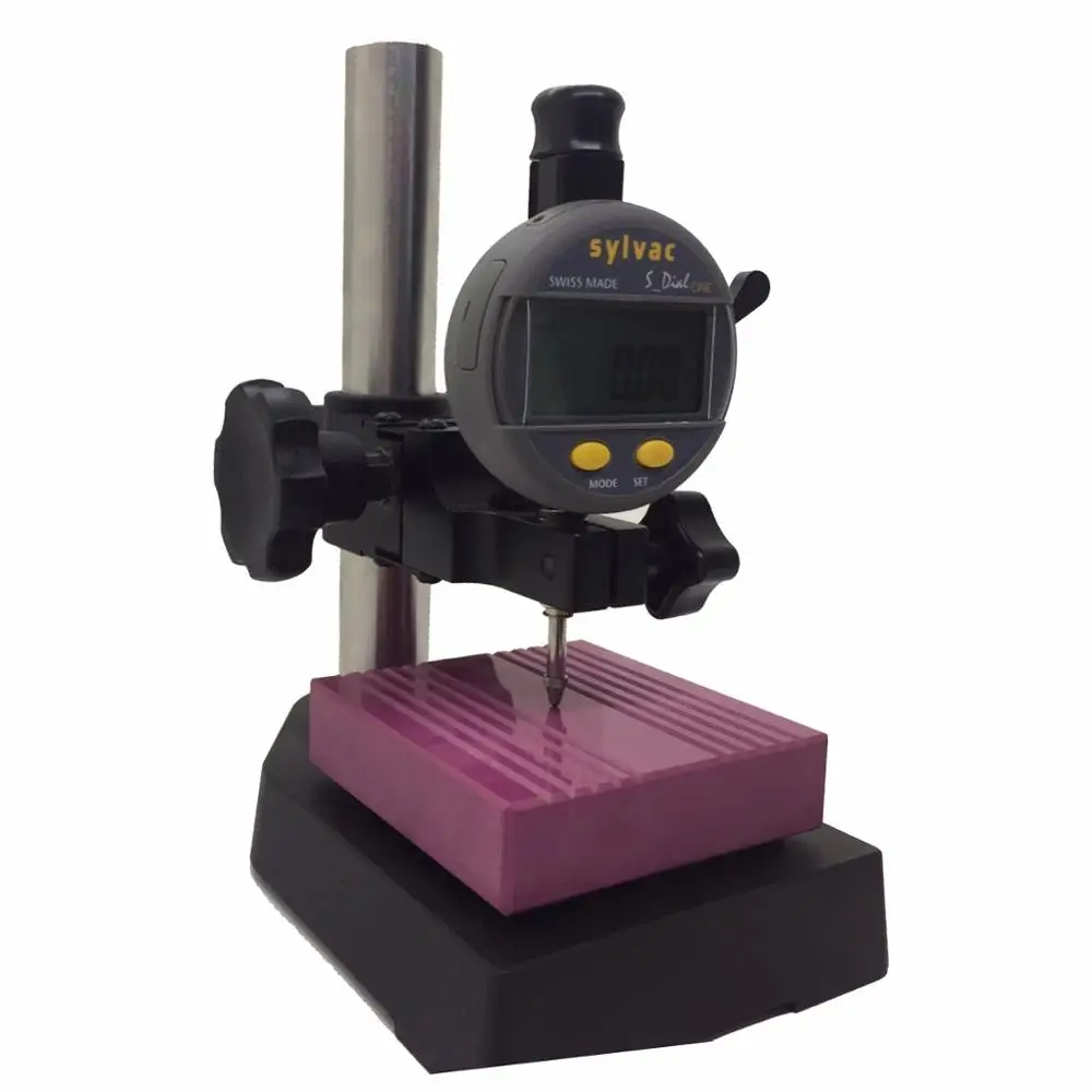 US $195.00 SYLMOS Dial Gage Comparator Stand 80mm Square Alumina Ceramics Material Base red color Dial Indicators Stand SCCS0080