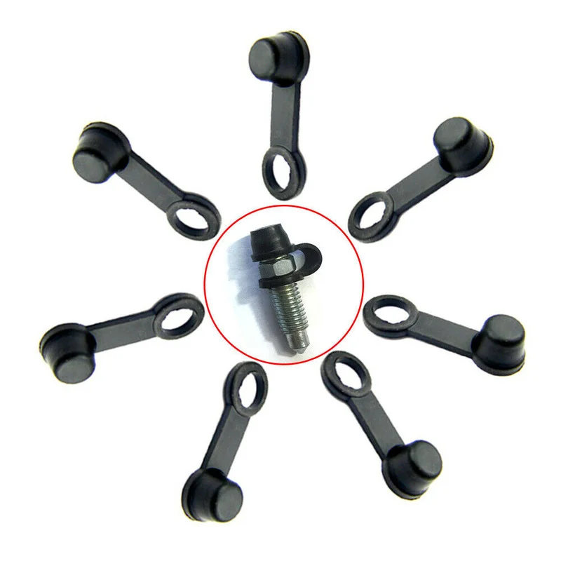 

8Pcs Brake Caliper Bleed Nipple Screw Dustproof Cap 8mm Rubber Auto Motorcycle Brake Screw Cover Black Universal Car Accessories