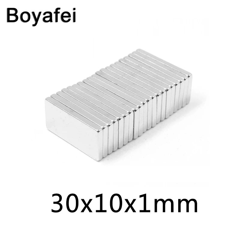 

100/200/300 pcs Neodymium Magnet 30x10x1mm Rare Earth Rectangle for Craftings School Projects and Magnetic Therapy 30*10*1mm