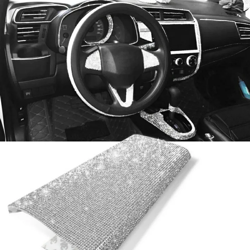 DIY Наклейка для автомобиля, украшение автомобиля, шикарные хрустальные стразы, Роскошный розовый цвет, 24*19 см, автомобильная декоративная ручка, дрель для телефона