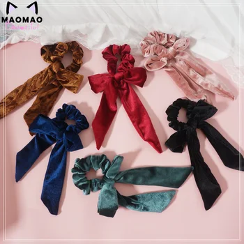 

Japanese Kawaii Velour Large Bowknot Hair rope Hair accessory Ponytail Hair Ring Handwork Hair Ornaments Cosplay College style