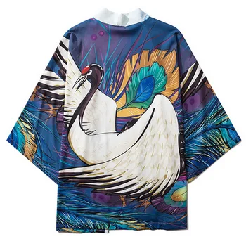 

Harajuku Kinomo Cardigan Japanese Style Kimonos Shirt Loose Summer Print Chineses Tops Casual Woman Man Couple Yukata Kimonos