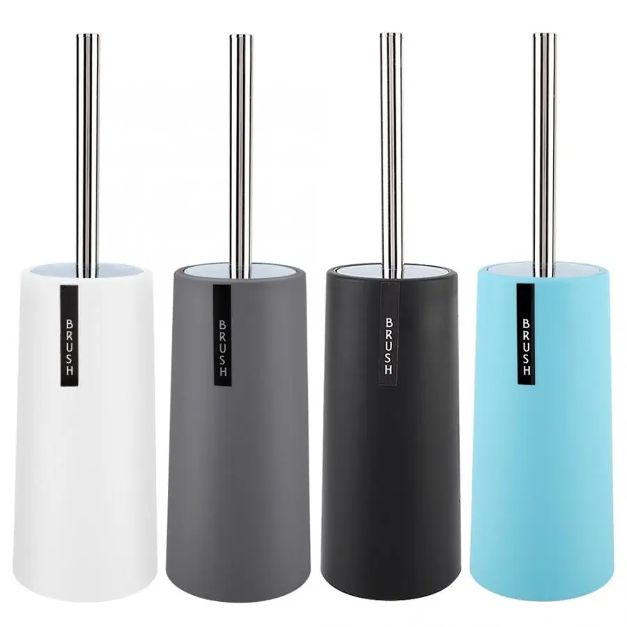 Simple Toilet Brush With Holder Stainless Steel Upgraded Handle