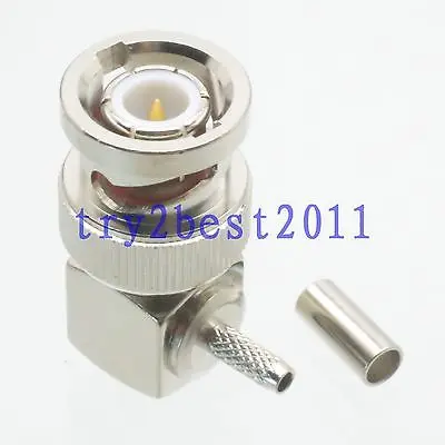DHL/EMS 50 Sets 1pce Connector BNC plug pin crimp RG174 RG316 LMR100 RF COAXIAL Right angle-C1