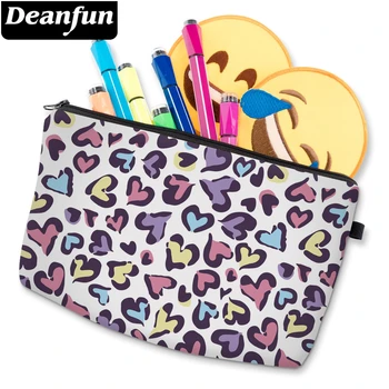 

Deanfun Cosmetic Bag Colorful Heart Printed Makeup Bag Durable Waterproof Toiletry Bags Portable Purse Bag D52160