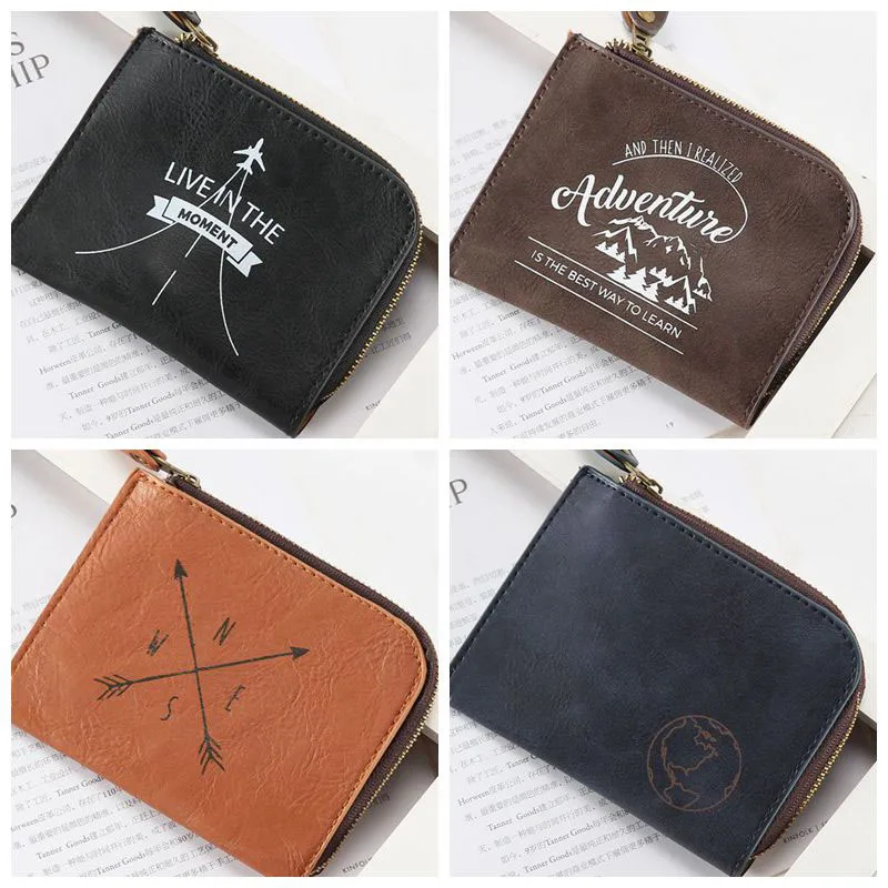 High Quality PU Zipper Simple Style Coin Purse Boys Mini Change Plush Purse Mini Mens Wallet Small Pouch Handbag Headset Bag