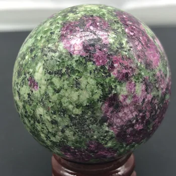 

50 MM Alta qualidade Natural Rubi Zoisite pedra cura reiki bola esfera de cristal