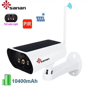 

SANAN Solar Security Camera WIFI IP Outdoor 1080P 20M Full Color Night vision video surveillance Cam with battery PIR Alarm CCTV