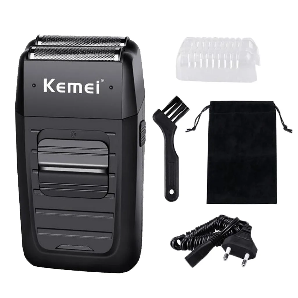 Kemei Portable Rechargeable Cordless Razor Electric Shaver Professional Mini Reciprocating Twin Blade Trimmer for Men Face Care