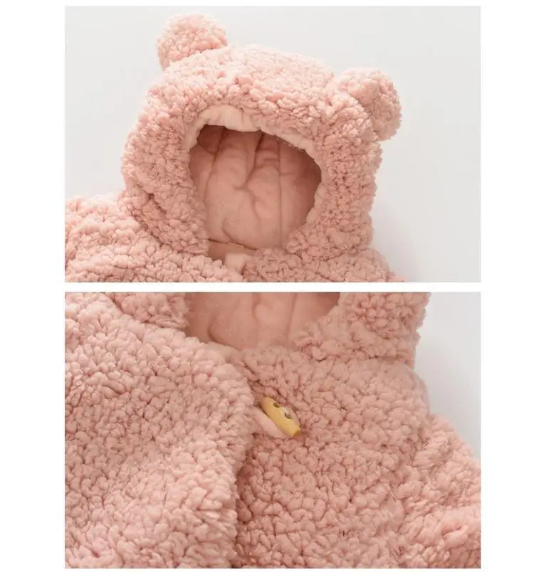 Jaqueta de Inverno Bonito da Orelha do Bebê com Capuz de Pele de Algodão Cabolsa de Outono Quentes para as Meninas Meninos Crianças Infantil Acolchoado Outerwear Roupas 1 2 3 Ano 10 Da Orelha do bebê Com Capuz De