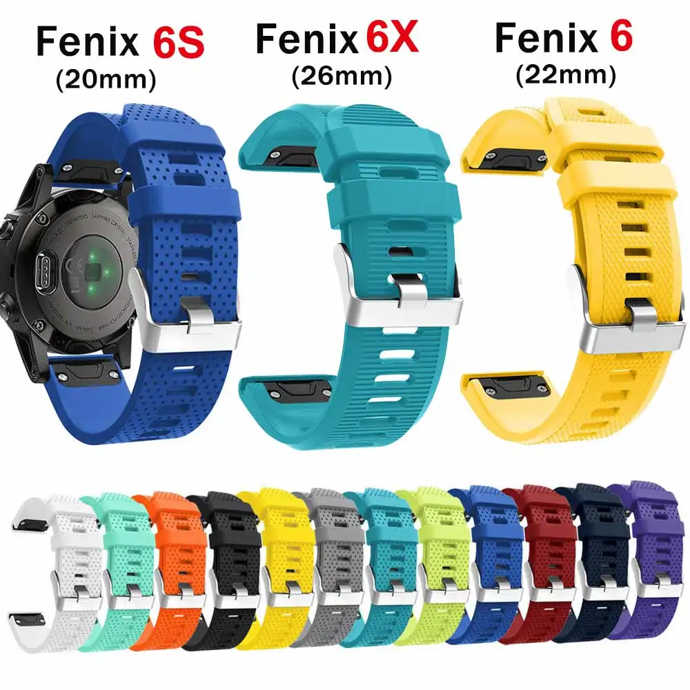 26 22 20 мм силиконовый ремешок для часов Ремешок смарт Garmin Fenix 5X 5 5S 6X 6 6S/Pro/3 3HR часы