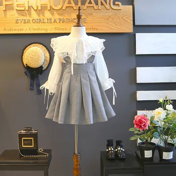 

Roimyal Wholesale 2019 New girls prinesss dress long-sleeve and ruffles plaid dress autumn party&casual kids clothes 3-8y