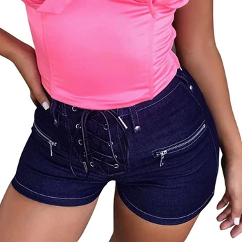 

Summer mid-waist denim shorts 2020 women shorts jeans Female short new viper push up tight skinny slim denim shorts