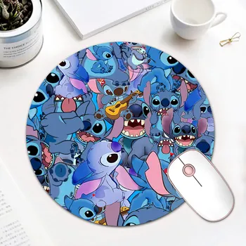 

Big Promotion Cartoon Stitch Non Slip PC Gamer Speed Mice Mat Small Rubber Mousepad Computer Game Round Mouse Pad