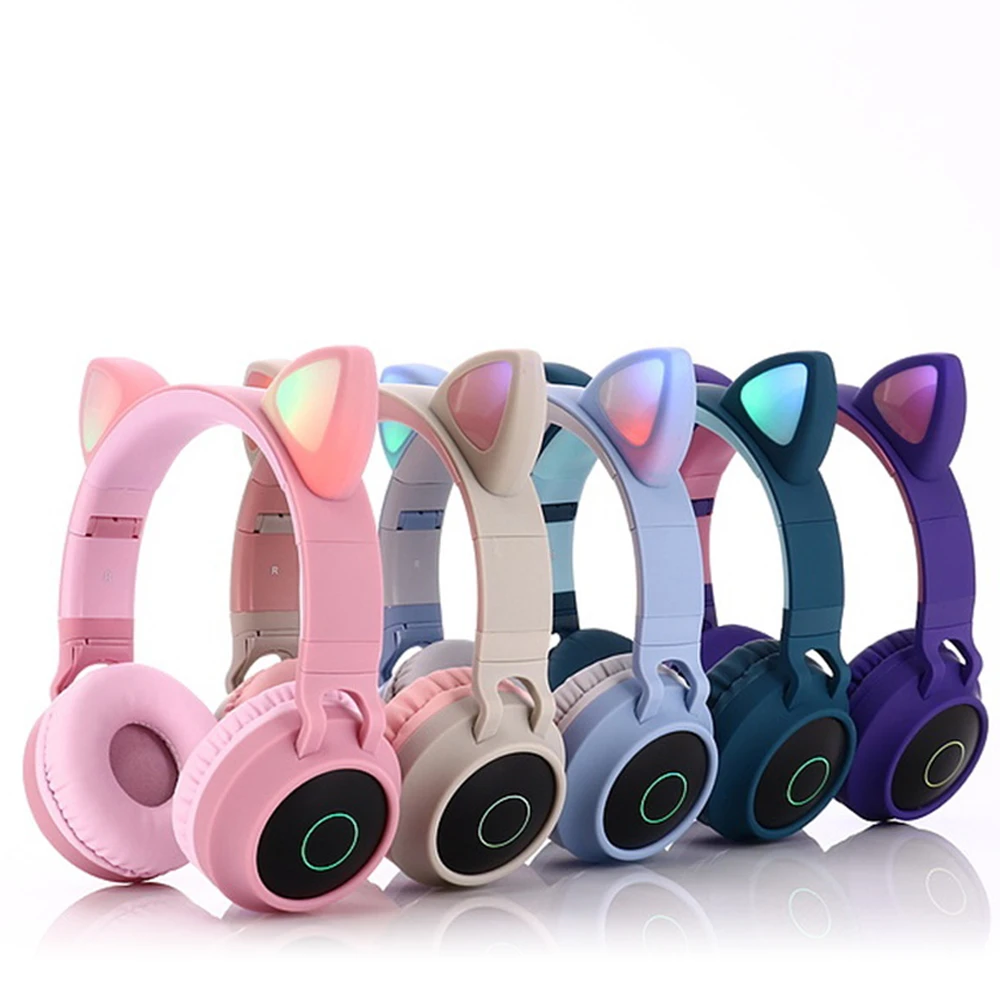 Sans Fil Led Chat Oreille Bruit Decommandant Des Ecouteurs Bluetooth 5 0 Jeunes Enfants Casque Soutien Tf Carte 3 5mm Avec Micro Aliexpress