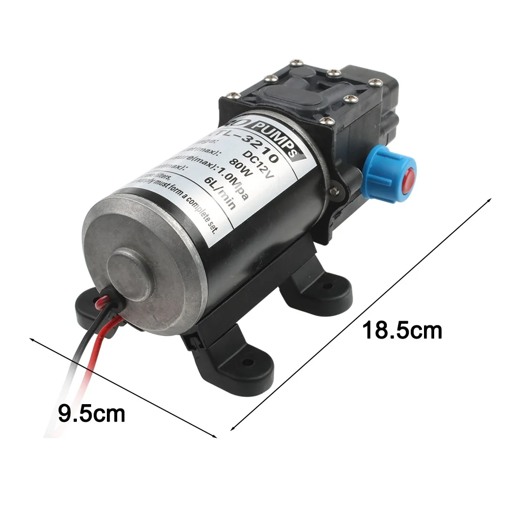 12V 80W 6L/мин миниатюрный высокого Давление мембранный насос с Давление переключатель Тип Многофункциональный насос работающий на постоянном токе