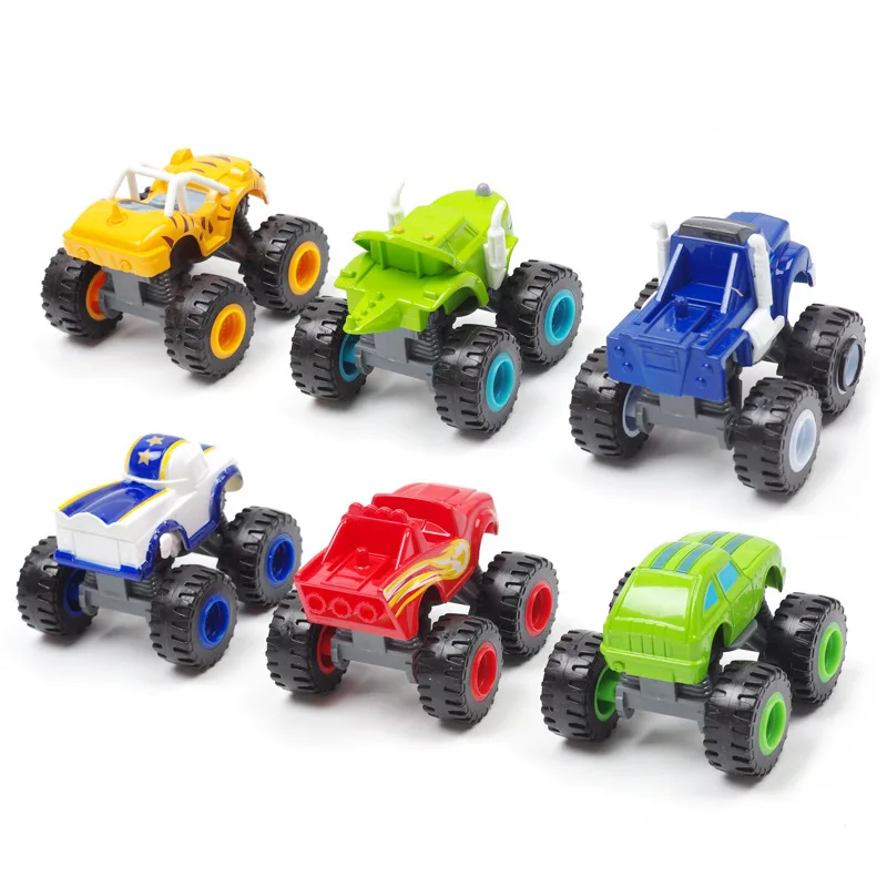 6 Carrinhos De Fricçao de corrida Blaze Monster Machine Racer Brinquedo