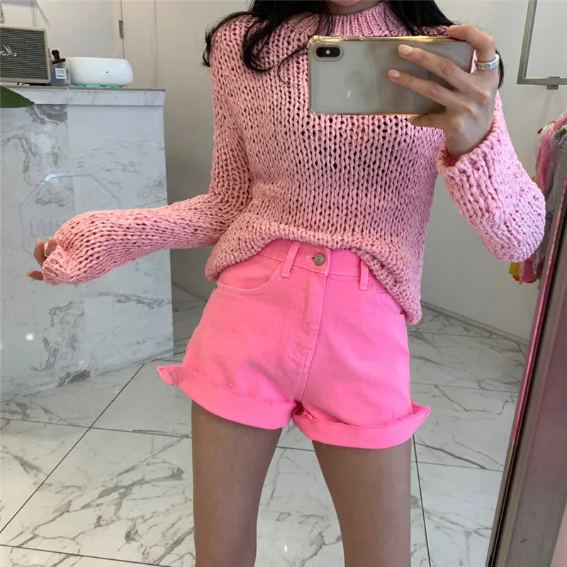 

CBAFU solid color women sweater pullovers autumn loose casual hollow out long sleeve knitted sweater clothes retro vintage P276