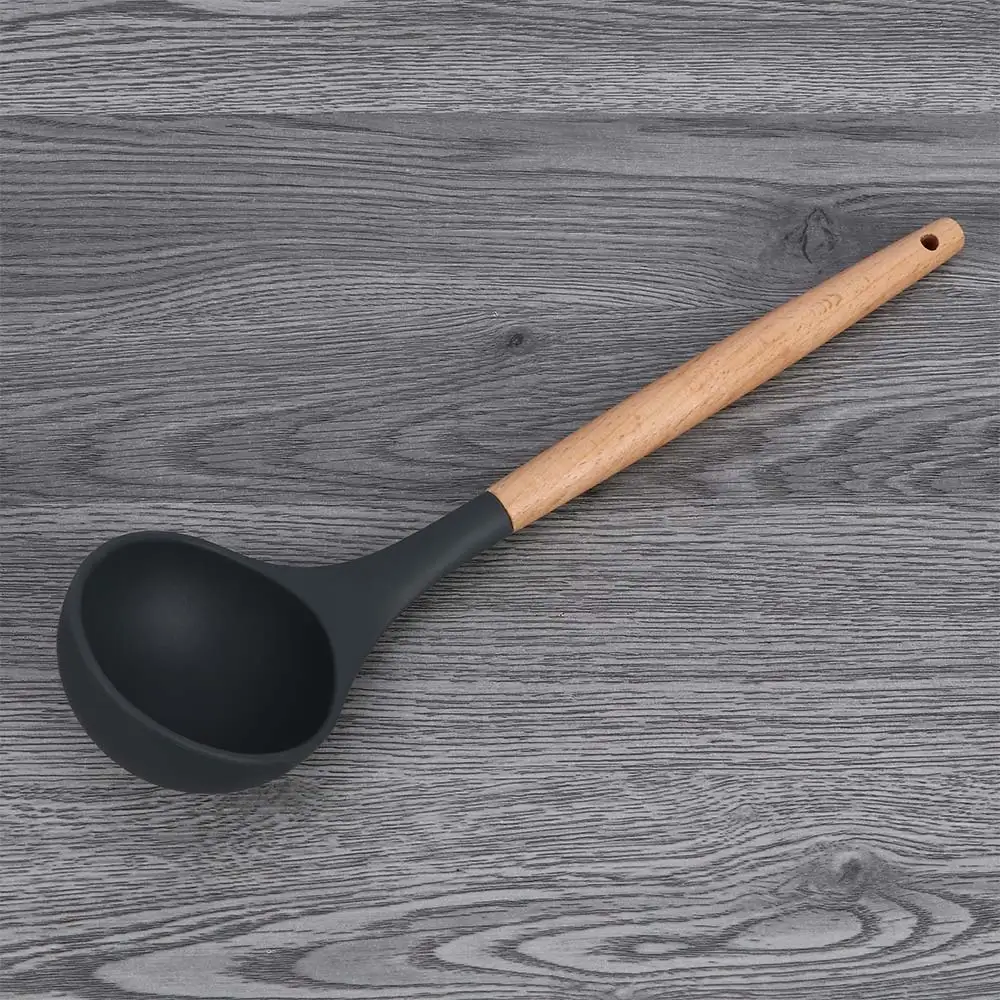 Горячая антипригарный силиконовый деревянный шпатель ложка для супа дуршлаг кухонная лопатка посуда кухонный инструмент