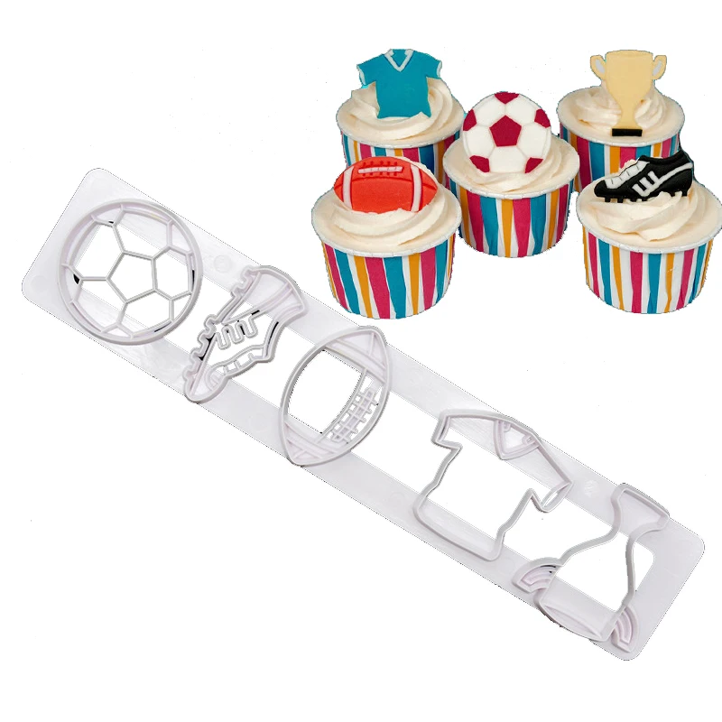 Baking Tools Cake Football Cookie Biscuit Embossing Fondant Clay Printing Plastic Mould