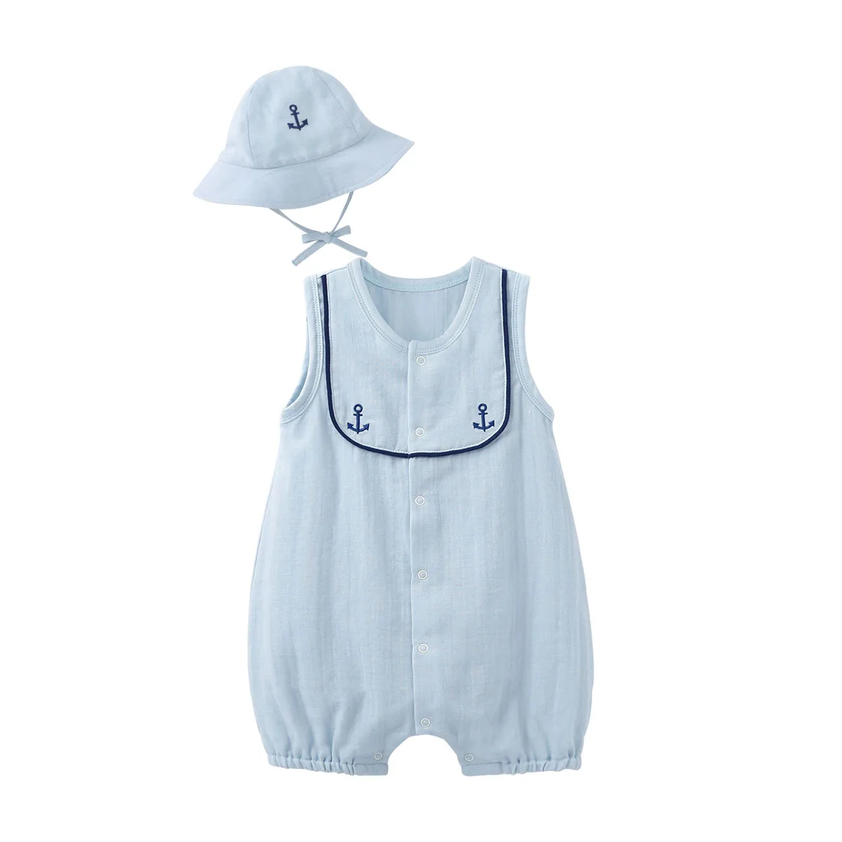 customised baby bodysuits Pureborn Newborn Baby Romper Cotton Sailor Baby Clothes Summer Holiday Romper for Baby Girls Boys Baby Jumpsuit bamboo baby bodysuits	