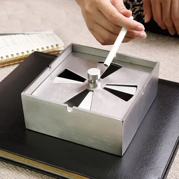 

Ashtray Home Lightweight Creative Ashtray Stainless Steel High Temperature Resistant Drop Resistant Round Design Ashtray W108