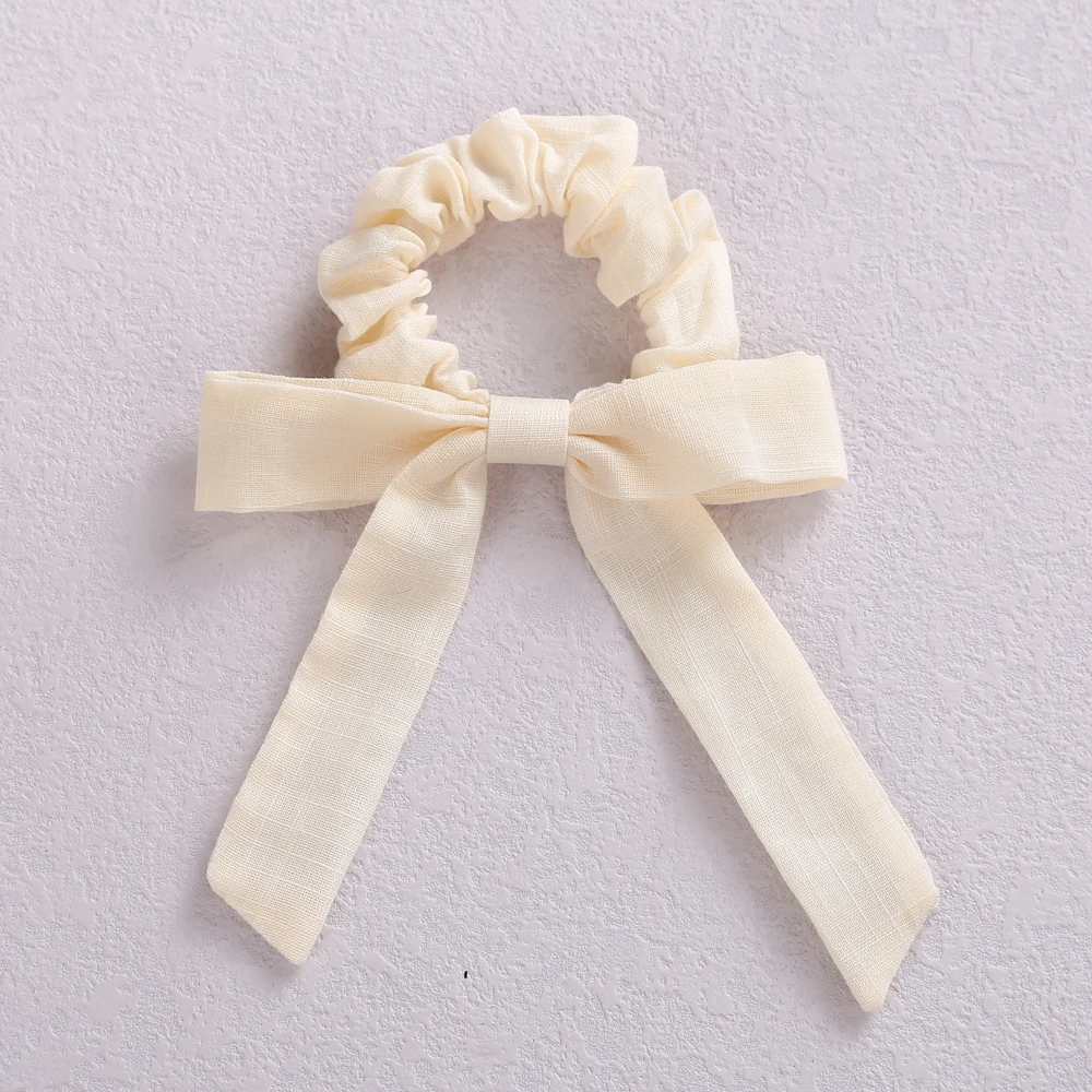 Baby Hair Accessories Big Bows Toddler Ponytail Holder Cotton Linen Children Elastic Scrunchy Infant Fashion Hair Rubber Bands Baby Accessories best of sale Baby Accessories