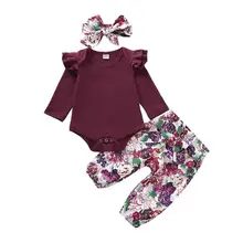 Special Offers Baby Clothes Sets Fashion Solid Rompers Tops + Floral Pants + Headband Newborn Girls Outfits 3pcs Toddler Infant Clothing Cotton Special Offers Baby Clothes Sets Fashion Solid Rompers Tops + Floral Pants + Headband Newborn Girls Outfits 3pcs Toddler Infant Clothing Cotton