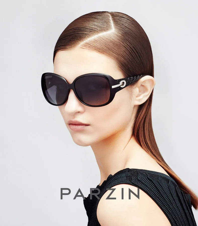 PARZIN Oversized Polarized Sunglasses Women Vintage Oval UV400  Protective Ladies Glasses Retro Fashion Travel Gafas De Sol black sunglasses women