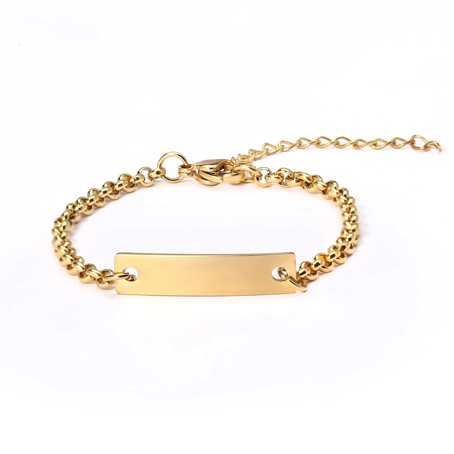

Personalized Custom Bar Bracelet & Bangles Customized Nameplate For kid Stainless Steel Customized Gift