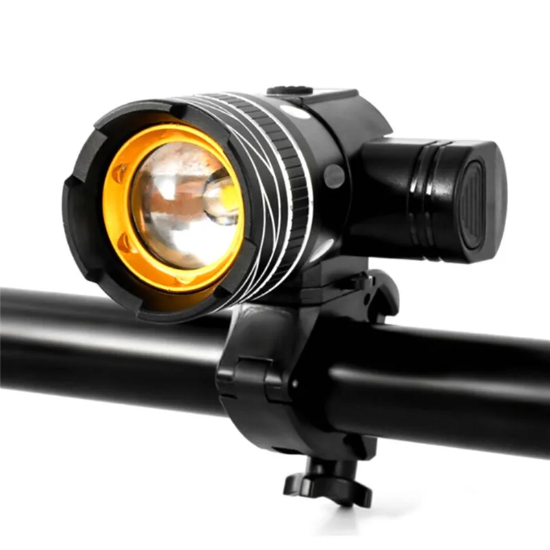 Adjustable Bicycle Light 15000LM T6 LED USB Line Rear Light 3000mAh Rechargeable Battery Zoomable Front Bike Headlight