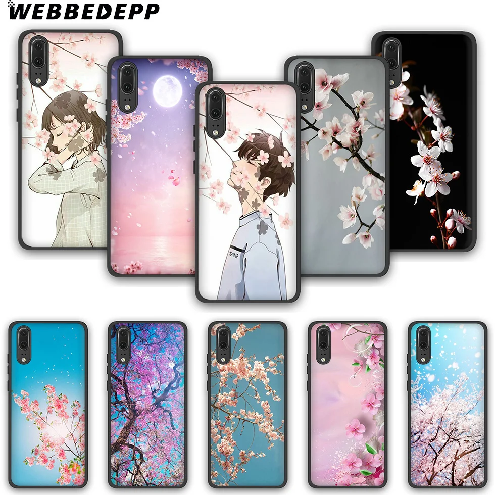 Модный мягкий чехол для телефона WEBBEDEPP Cherry Blossom Tree Huawei P10 P20 P30 Lite Pro Y6 Y7 Prime 2018 Y9 2019 |