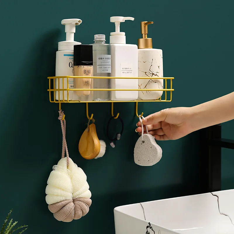 

Bathroom Storage Wall Hanging Wrought Iron Shelf Toilet Shelf Free Punching Strong Load-bearing Toilet Toilet Toilet Supplies