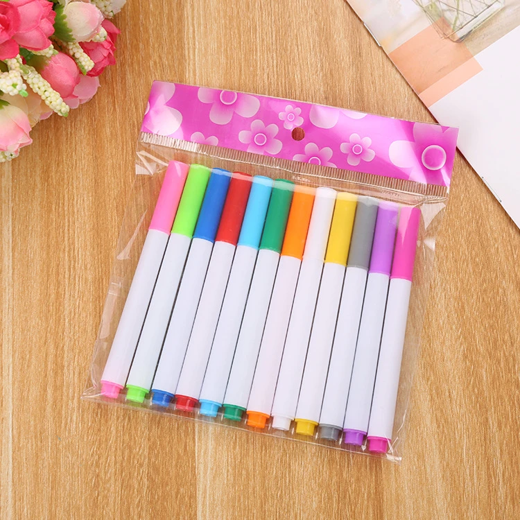 Precio Especial 12 unids/bolsa Lytwtw toque escribir cepillo pluma pincel de caligrafía de Color marcador plumas de papelería dibujo material escolar para bellas artes resaltador aVj5K1Roo