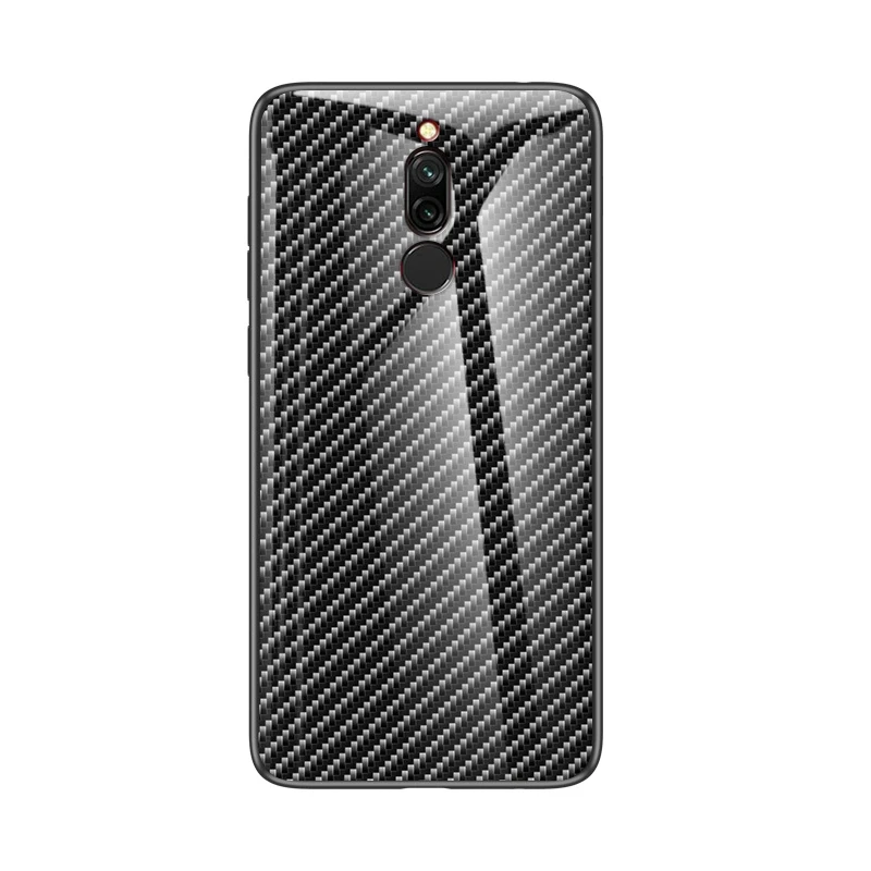 Цветной чехол из закаленного стекла для Xiao mi Red mi Note 7 5 6 8 Pro Pocophone F1 mi 8 mi A2 Lite 6X mi 9 SE 9 t, защитный чехол - Цвет: Black