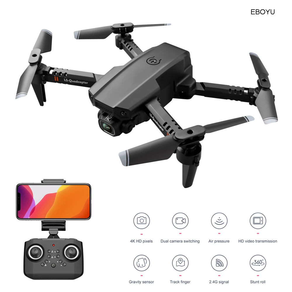 EBOYU – Mini Drone RC pliable avec WiFi FPV 4K/LS-XT6 P HD, double caméra,  Mode de maintien d'altitude, quadricoptère pour enfants et débutants, 1080  - AliExpress