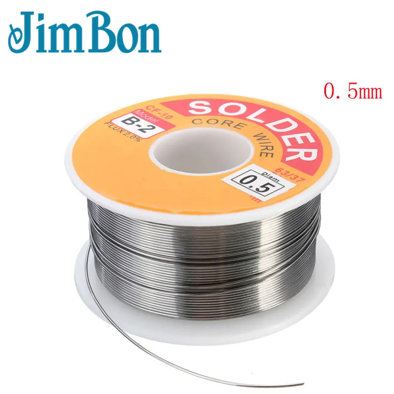 JimBon 63/37 0 5 мм 2 паяльная проволока с канифольным ядром флюс 2% Оловянно свинцовый