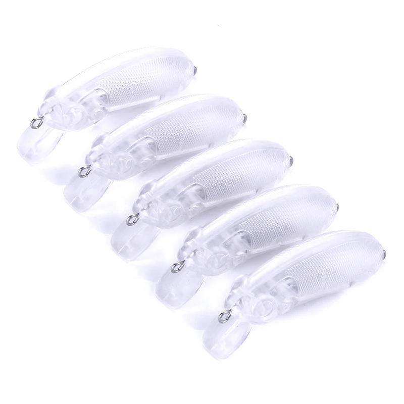 

10Pcs/Set Unpainted Crankbait Clear Fishing Baits Lure Body Blank Lures No Hook