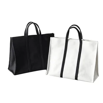 

LJL-Fashion Casual Clutch Bag Ladies Handbag Simple Canvas Reusable Shopping Bag Tote Bag