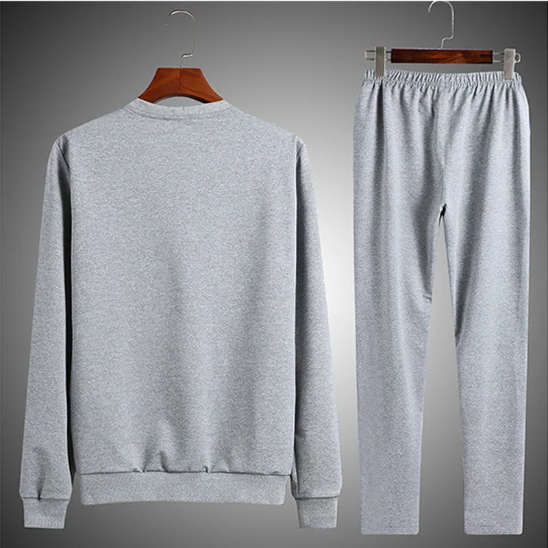 

Men's Solid Color Fitness Set Pants Long Sleeve Sports Two-piece clothing training Running clothes Sport suit