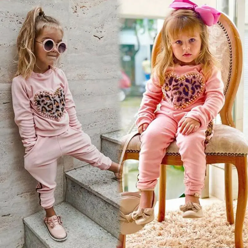 

2Pcs Clothes Set Toddler Kids Baby Girl Autumn Clothes Blouse Shirt Long Pants Children Fall Warm Tracksuit Outfit 2019 New
