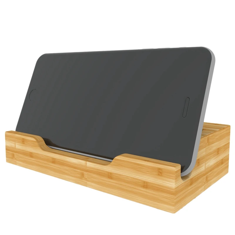 FFYY-Multi-Port Bamboo Charging Stand Mobile Phone Tablet Charging Stand Applicable Watch Headset Charging Station(Us Plug