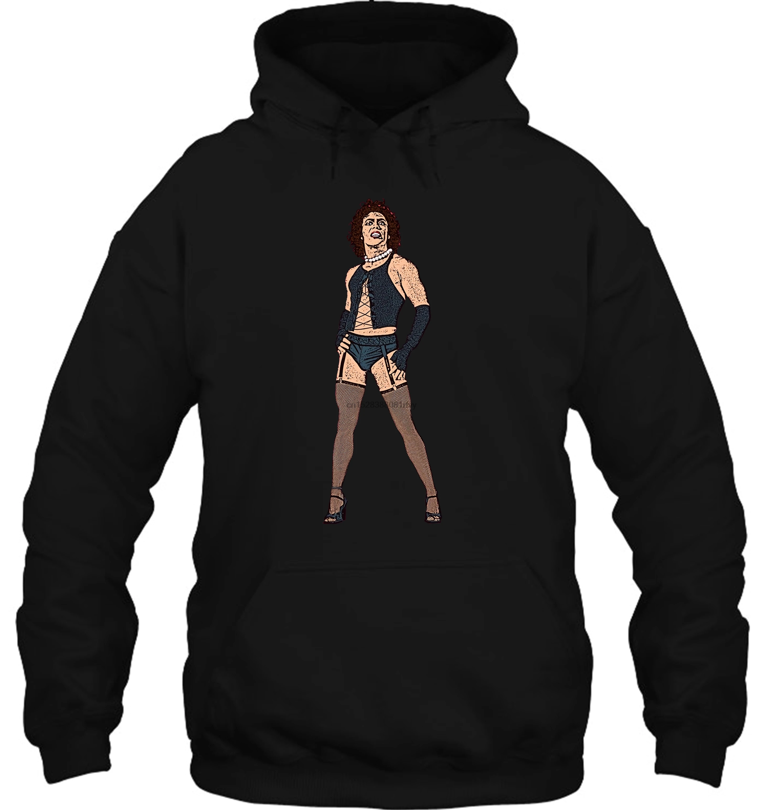 Мужская толстовка с капюшоном ROCKY HORROR Frank n Furter Fishnets ретро современный принт транссексуал искусство потрясающий Рождественский подарок! Для женщин в уличном стиле
