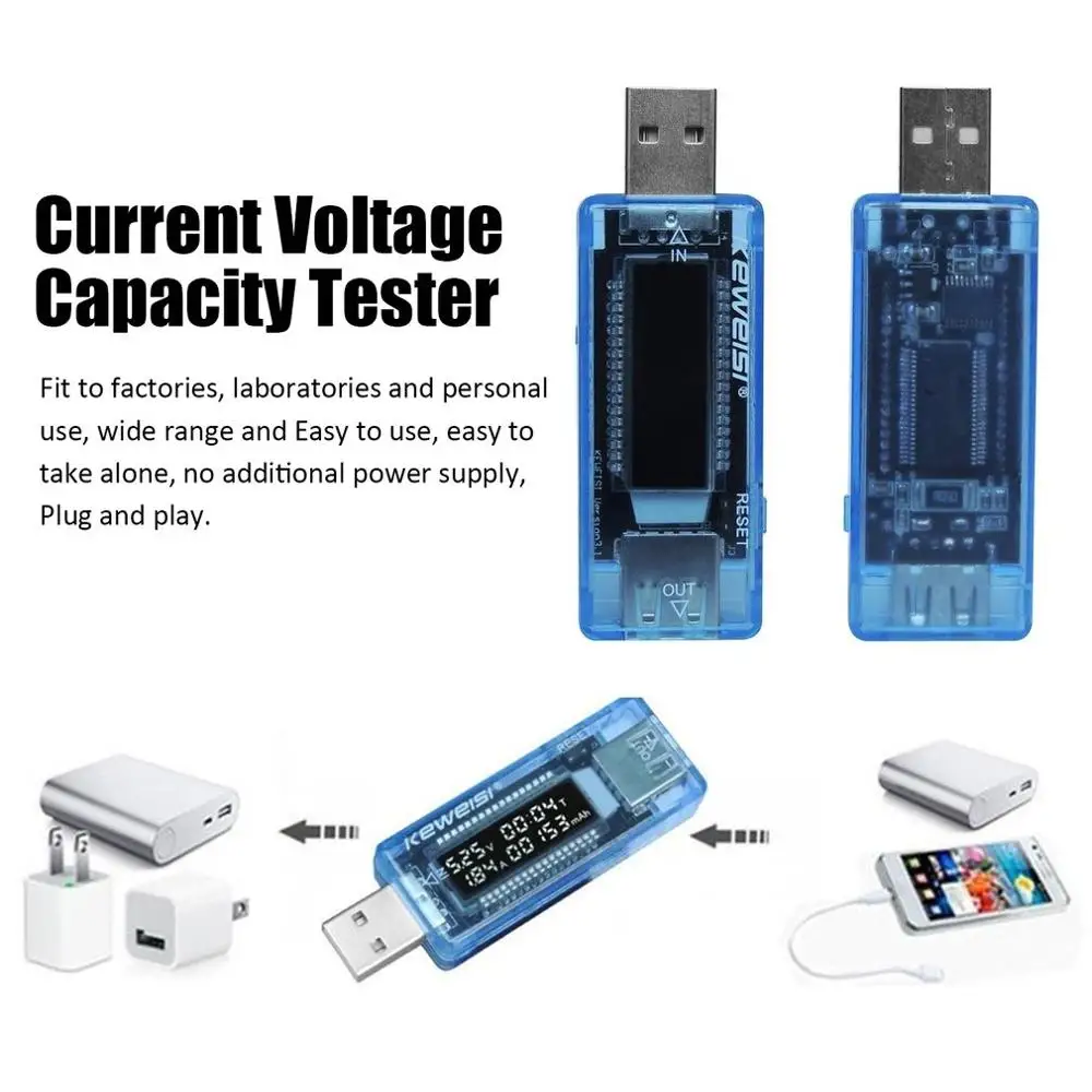 

LCD USB Detector USB Volt Current Voltage Doctor Charger Capacity Plug and Play Power Bank Tester Meter Voltmeter Ammeter