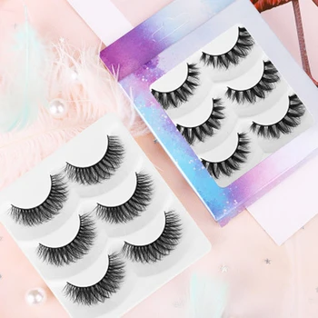 

3Pair Mink False Eyelashes Natural Handmade Extension Long Eyelash Thick soft Reusable Fake Eye lashes Make up kit Beauty Tools