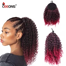 Leeons-Cola de Caballo Afro, coleta Afro rizada sintética, extensiones de cabello, 2020