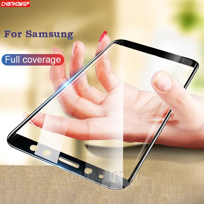 

Protective Glass For Samsung Galaxy A7 A9 2018 J6 A6 A8 J4 Plus Screen Protector Full Cover Tempered Glass For Samsung J8 2018