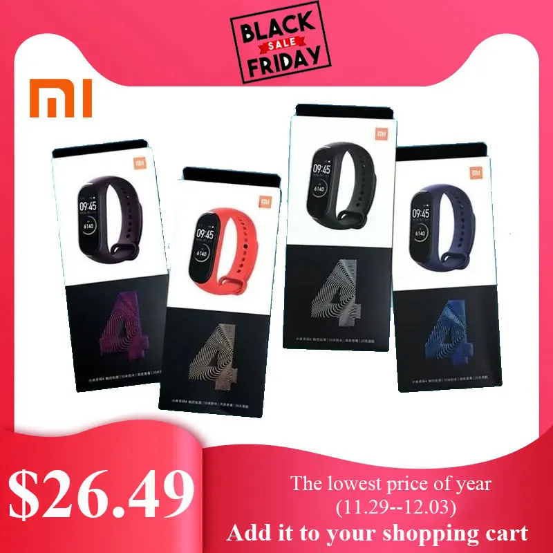 In Stock Original Xiaomi Mi Band 4 Smart Miband 3 Color Screen Bracelet Heart Rate Fitness Tracker Bluetooth5.0 Waterproof Band4