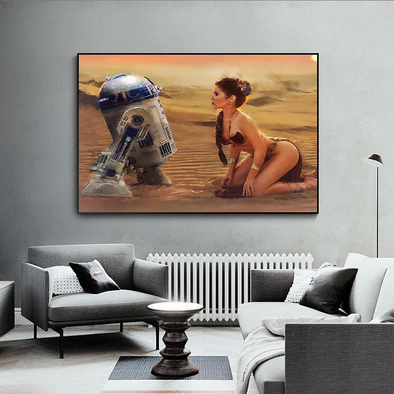 

Art Characters Creative Canvas Painting HD Print Poster Home Living Room Decoration Wall Art Black and White Wall Decoration